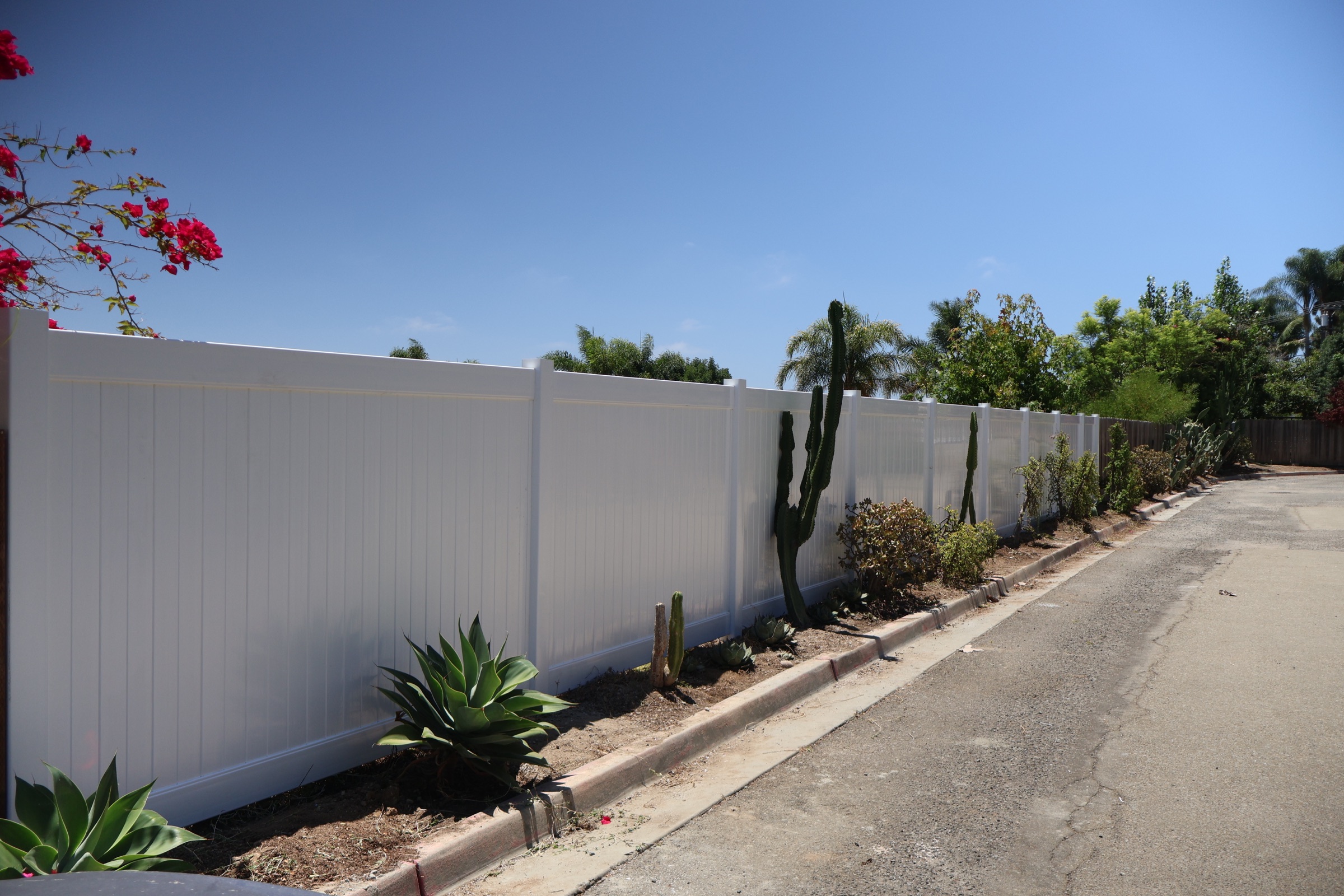 Vinyl fence backside